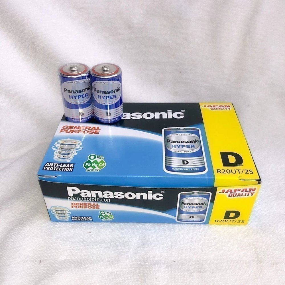 Combo 12 viên Pin Than Đại Panasonic R20UT/2S-V (Xanh) - Hàng Chính Hãng