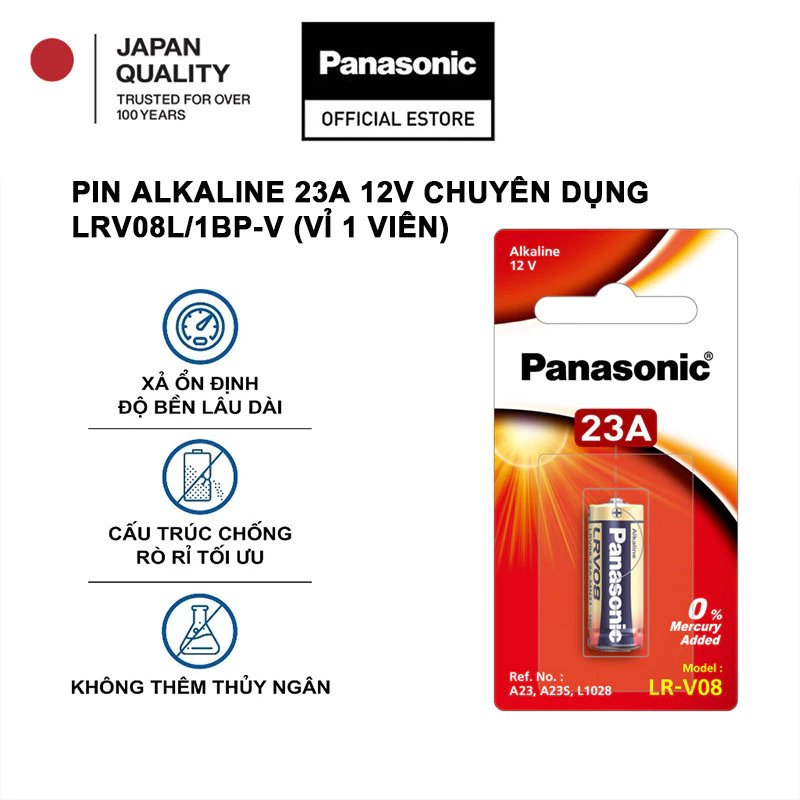 Hộp Pin Alkaline 23A 12V chuyên dụng LRV08L/1BP-V - Hàng Chính Hãng