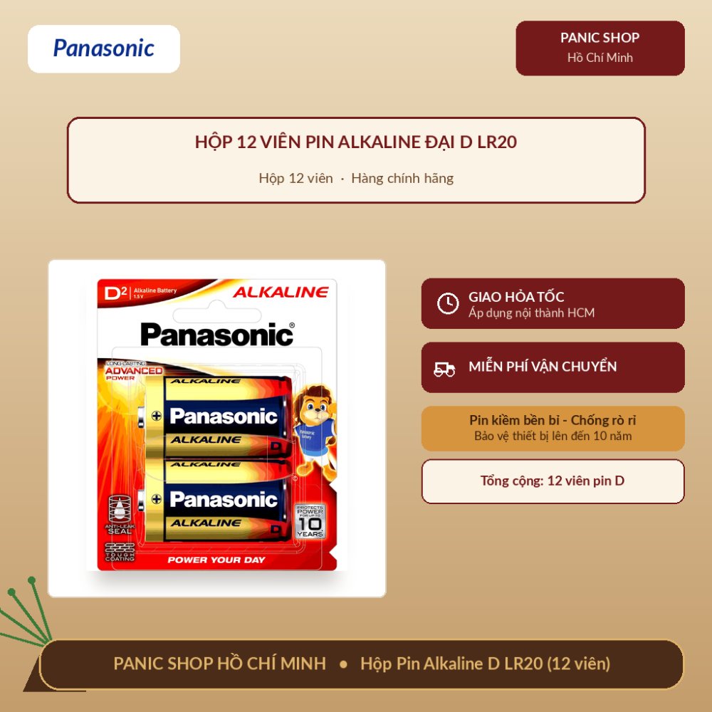 Hộp Pin Panasonic Alkaline Đại D (LR20) – Hàng Chính Hãng