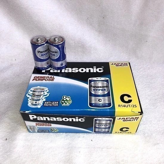 Hộp Pin Than Trung Panasonic R14UT/2S-V (Xanh) - Hàng Chính Hãng
