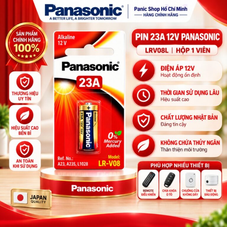 Pin Alkaline 23A 12V chuyên dụng LRV08L/1BP-V (vỉ 1 viên) - Hàng Chính Hãng