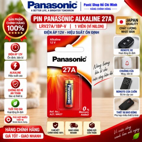 Pin Alkaline 27A 12V chuyên dụng LRV27A/1BPA (vỉ 1 viên) - Hàng chính hãng