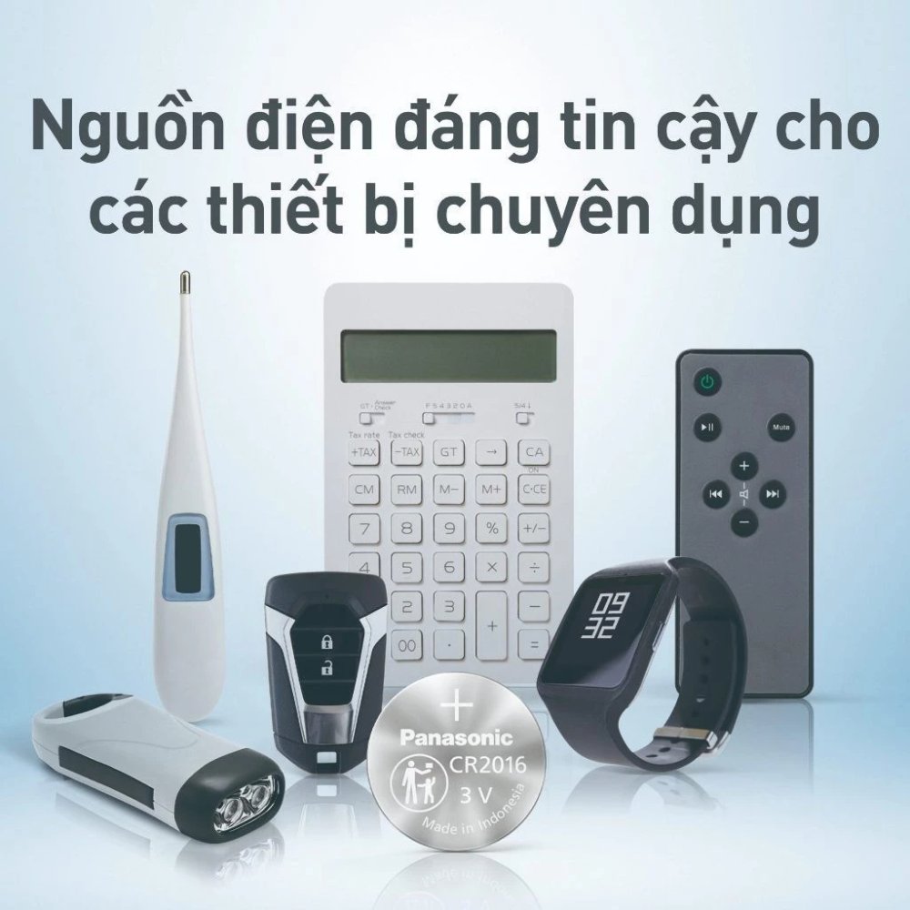 Pin nút Panasonic CR-2016/5BE (Vỉ 5 viên) - Hàng Chính Hãng