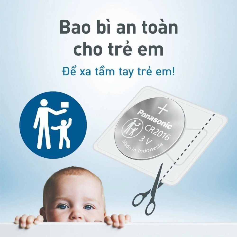 Pin nút Panasonic CR-2016/5BE (Vỉ 5 viên) - Hàng Chính Hãng
