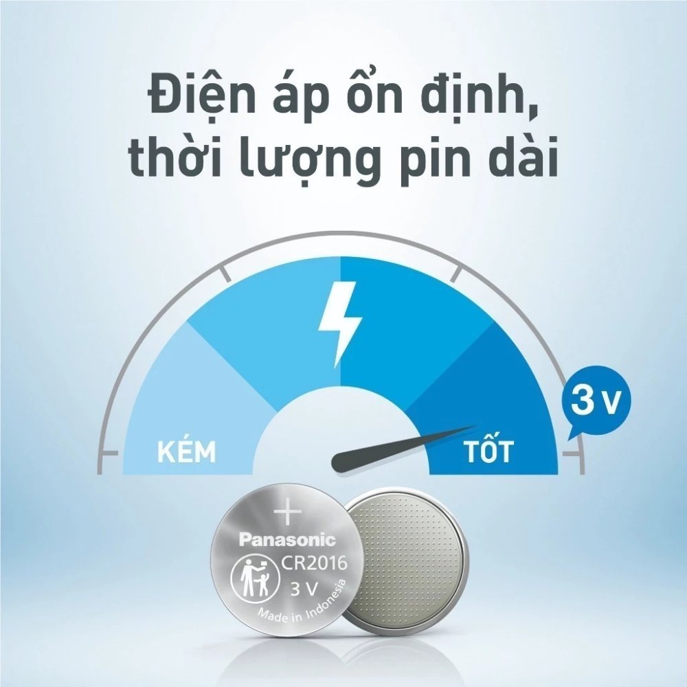 Pin nút Panasonic CR-2016/5BE (Vỉ 5 viên) - Hàng Chính Hãng