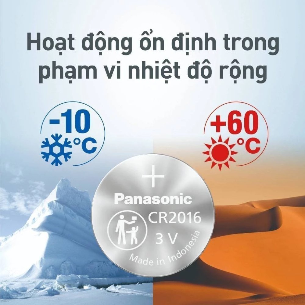 Pin nút Panasonic CR-2016/5BE (Vỉ 5 viên) - Hàng Chính Hãng