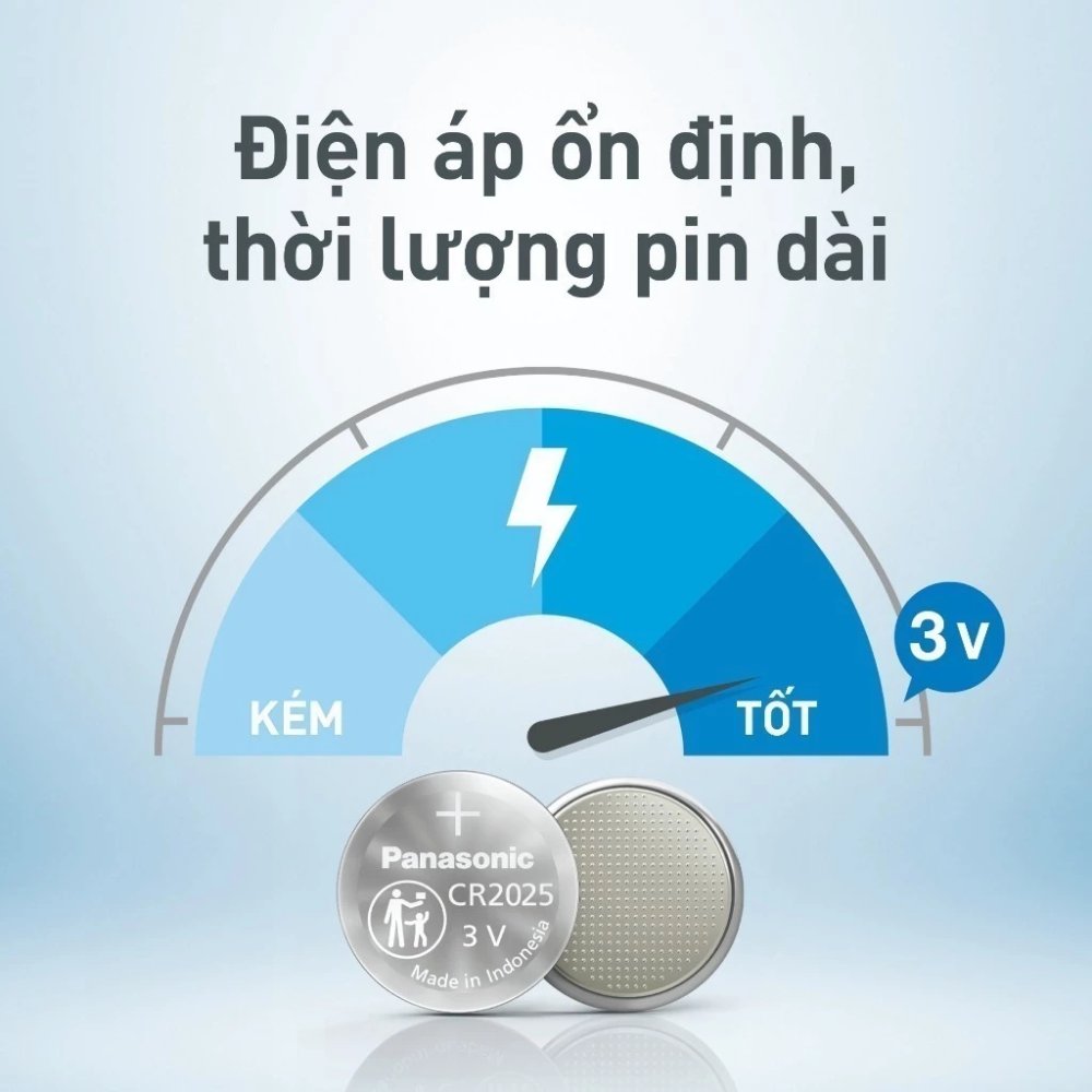 Pin nút Panasonic CR-2025/5BE (Vỉ 5 viên) - Hàng Chính Hãng