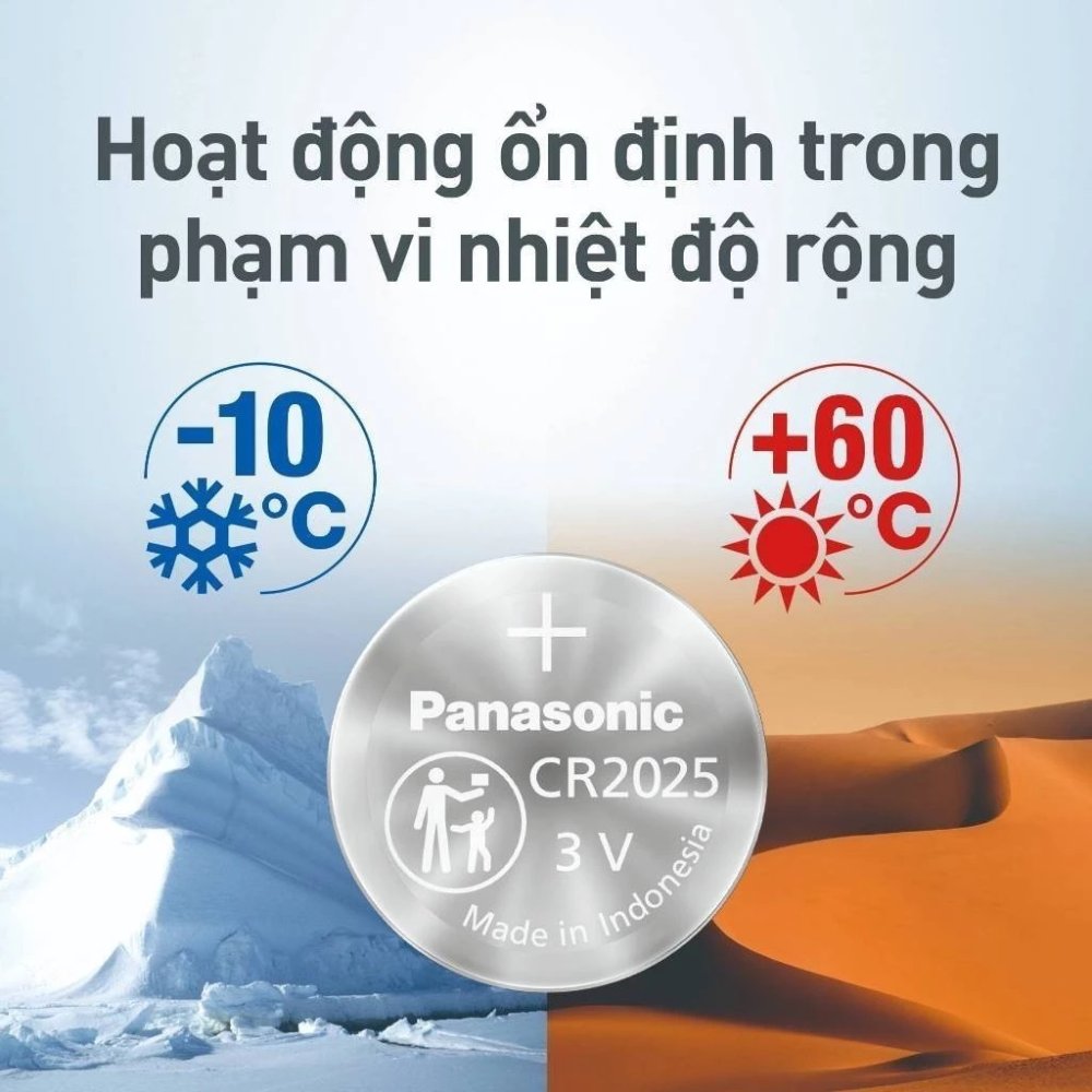 Pin nút Panasonic CR-2025/5BE (Vỉ 5 viên) - Hàng Chính Hãng