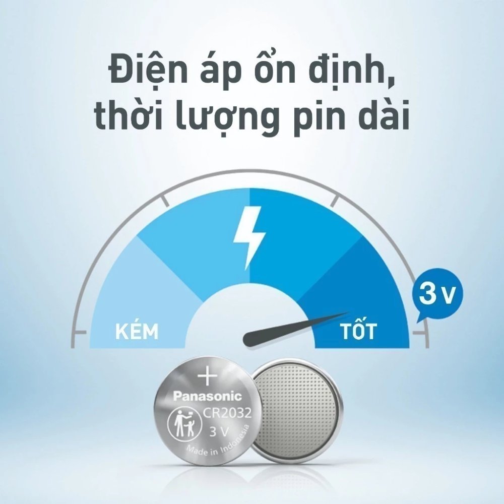 Pin nút Panasonic CR-2032/5B (Vỉ 5 viên) - Hàng Chính Hãng