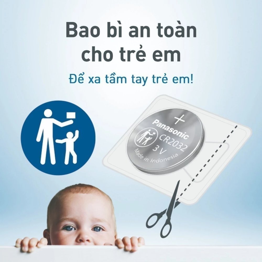 Pin nút Panasonic CR-2032/5B (Vỉ 5 viên) - Hàng Chính Hãng
