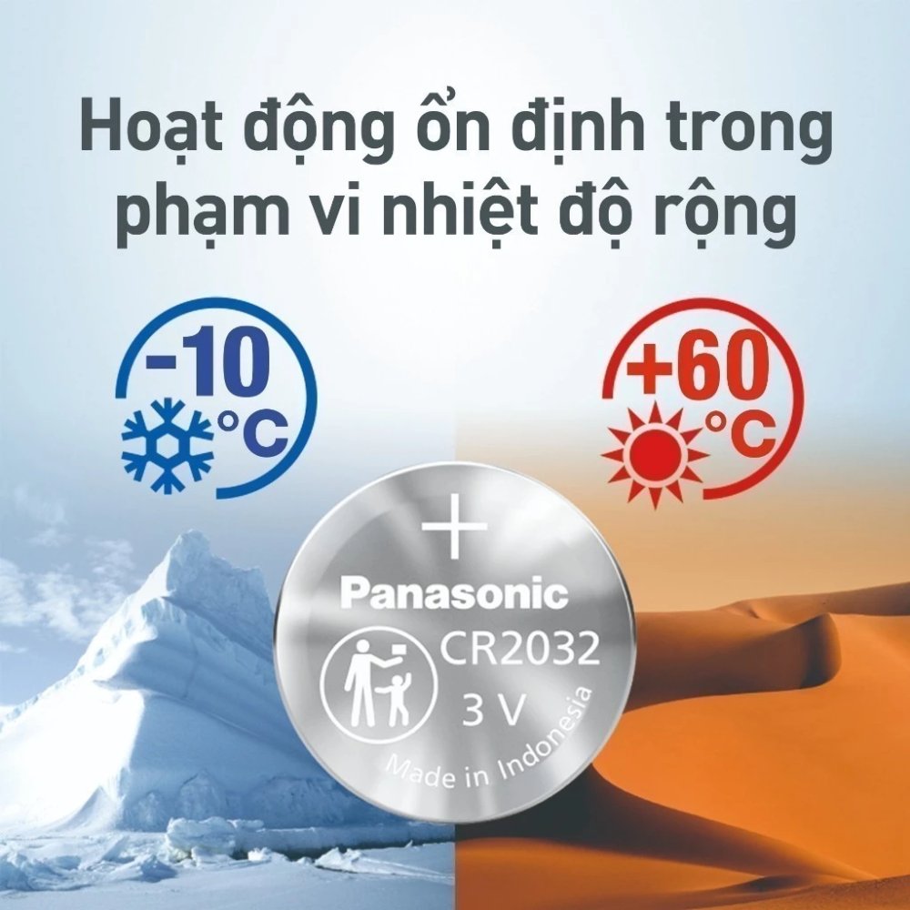 Pin nút Panasonic CR-2032/5B (Vỉ 5 viên) - Hàng Chính Hãng