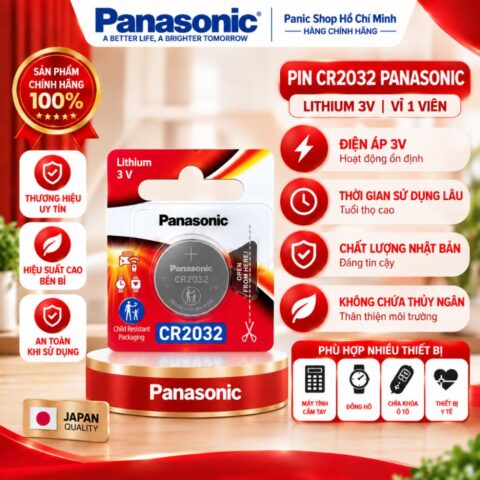 Pin nút Panasonic CR-2032PT/1B (Vỉ 1 viên) - Hàng Chính Hãng