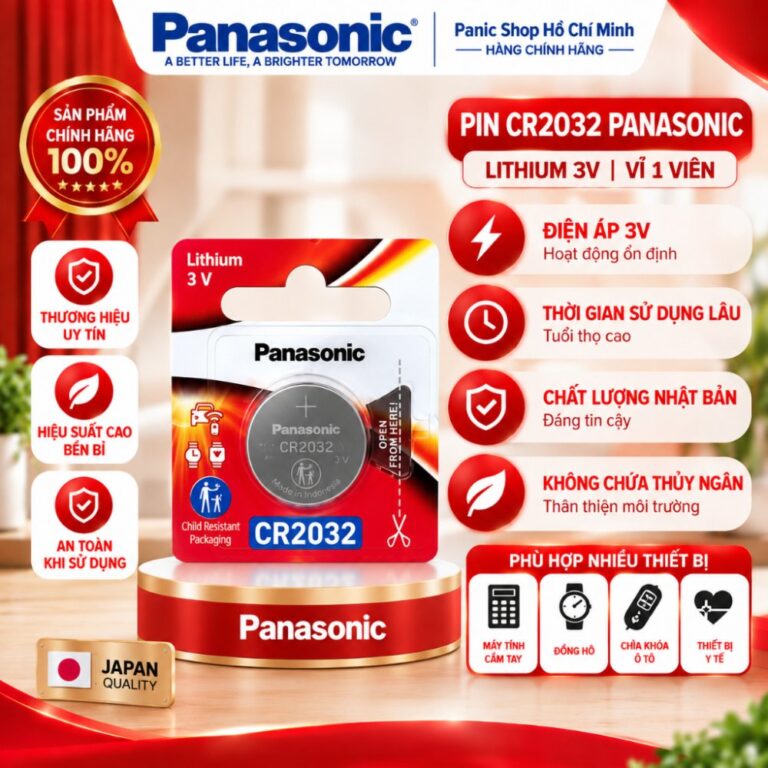 Pin nút Panasonic CR-2032PT/1B (Vỉ 1 viên) - Hàng Chính Hãng
