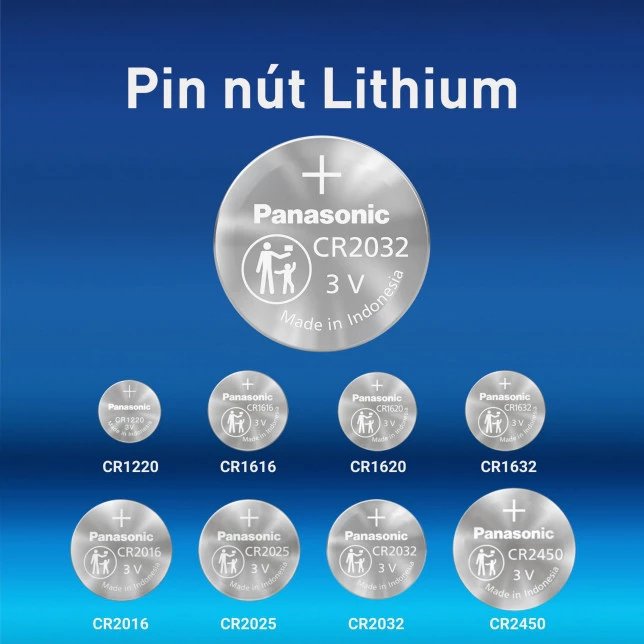 Pin nút Panasonic CR-2032PT/1B (Vỉ 1 viên) - Hàng Chính Hãng