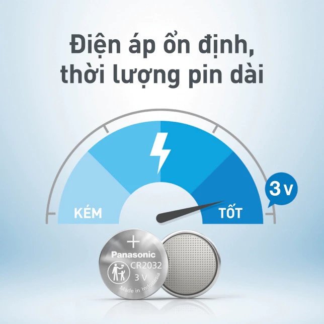 Pin nút Panasonic CR-2032PT/1B (Vỉ 1 viên) - Hàng Chính Hãng