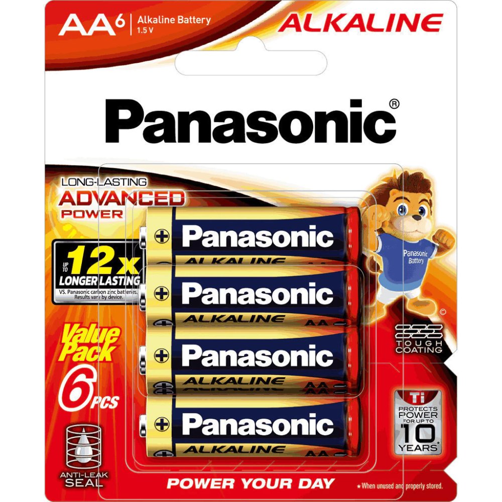 Pin Panasonic Alkaline AA LR6T/6BA-V (Vỉ 6 viên) – Hàng Chính Hãng