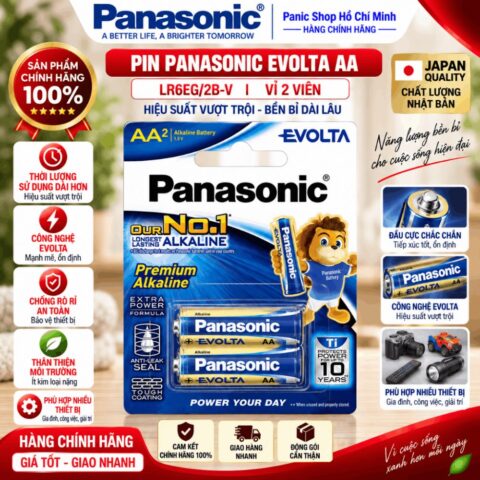 Pin Panasonic Evolta AA LR6EG/2B-V (Vỉ 2 viên) - Hàng Chính Hãng