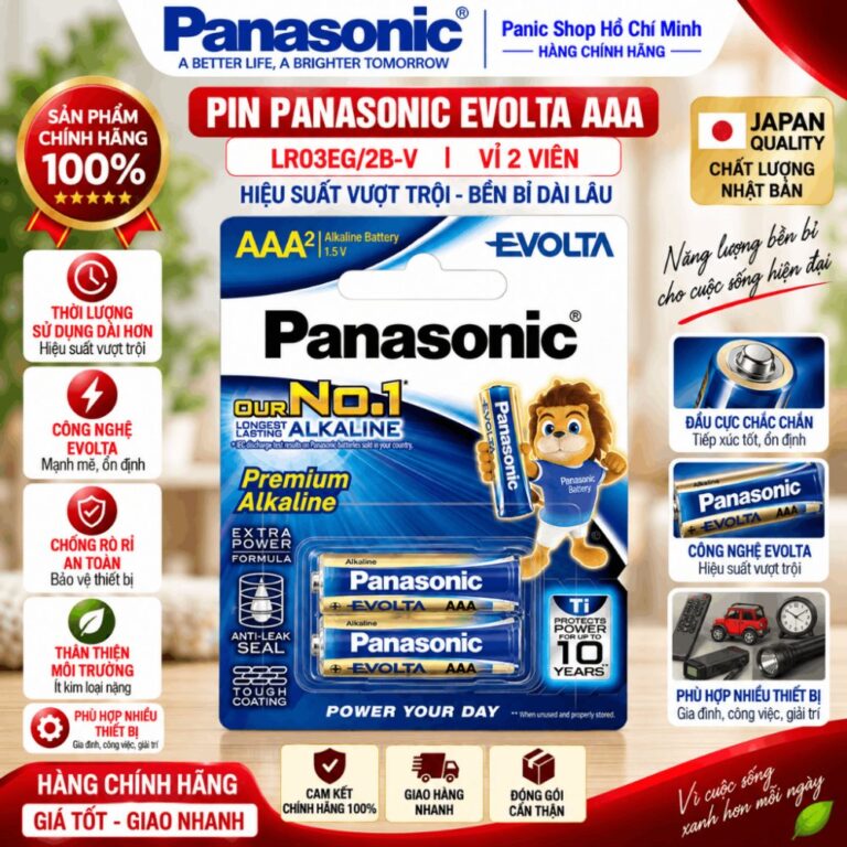 Pin Panasonic Evolta AAA LR03EG/2B-V (Vỉ 2 viên) - Hàng Chính Hãng