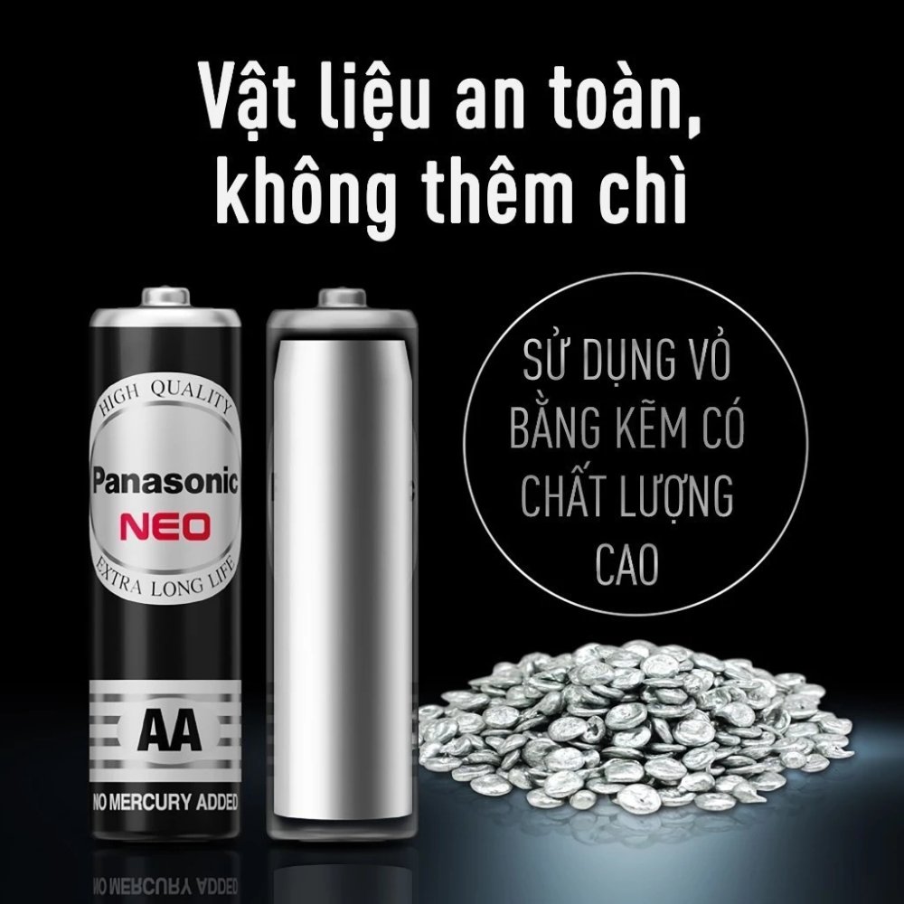 Pin Than Panasonic AA R6NT/12H (Đen Vỉ 12 viên) – Hàng Chính Hãng