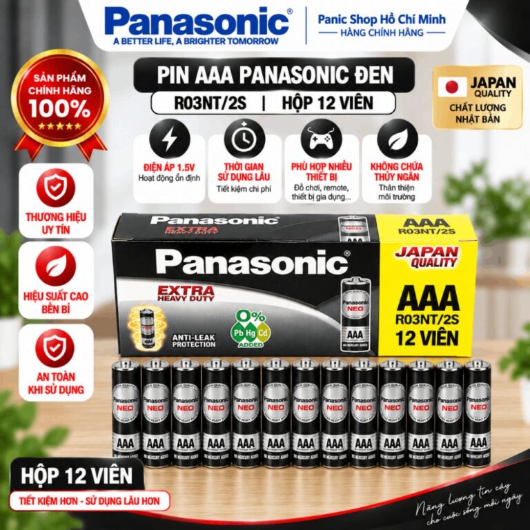Pin Than Panasonic AAA R03NT/12H (Đen Vỉ 12 viên) – Hàng Chính Hãng