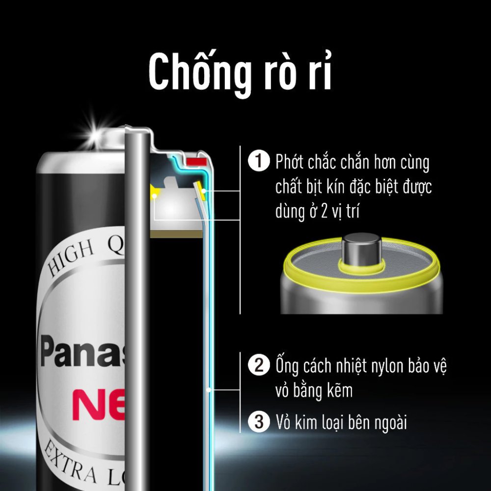 Pin Than Panasonic AAA R03NT/12H (Đen Vỉ 12 viên) – Hàng Chính Hãng