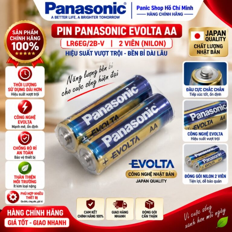 Vỉ 2 viên Pin Panasonic Evolta AA LR6EG/2B-V (Nilon) - Hàng Chính Hãng