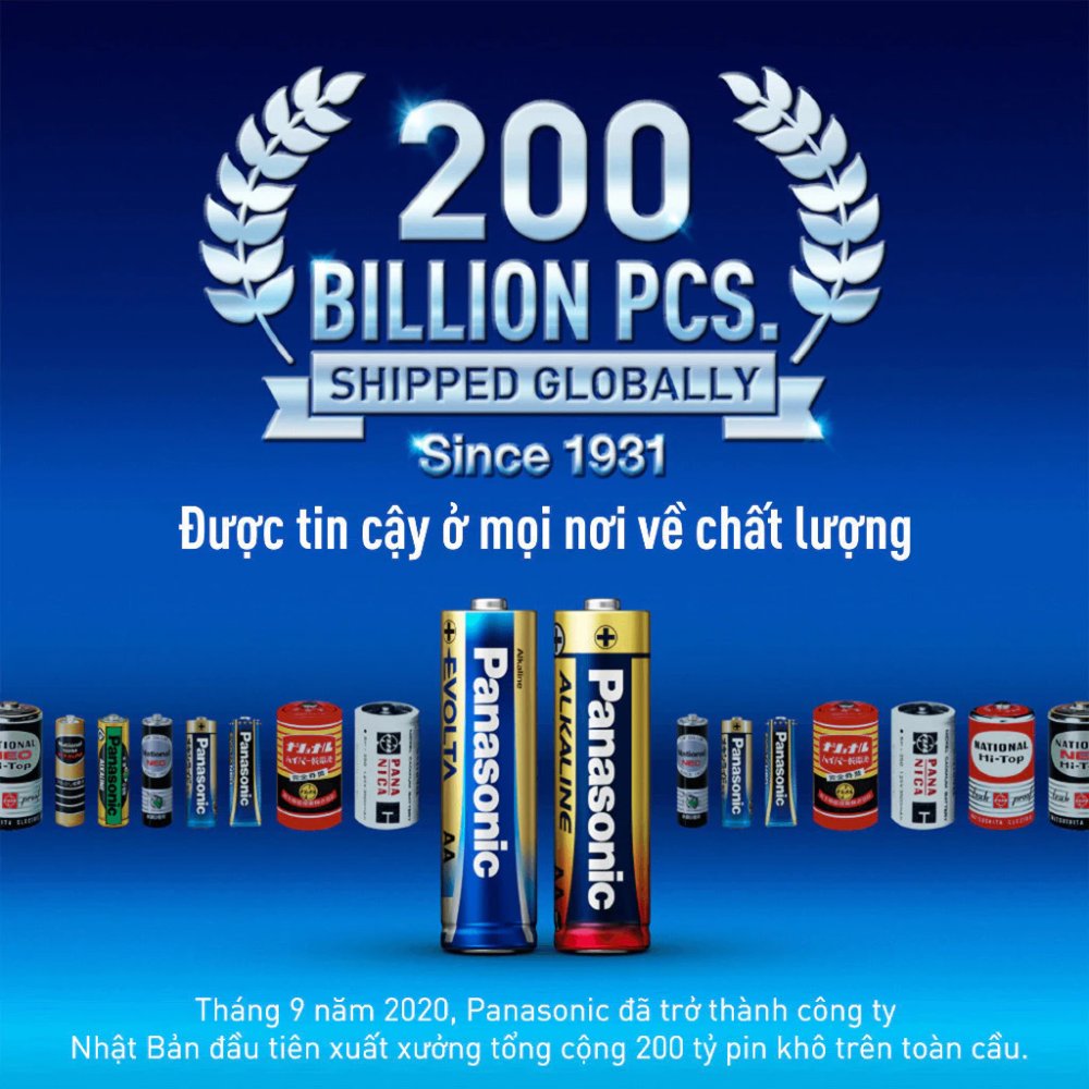 (Vỉ 4 viên) Pin Panasonic Alkaline AA LR6T/4B-V – Hàng Chính Hãng